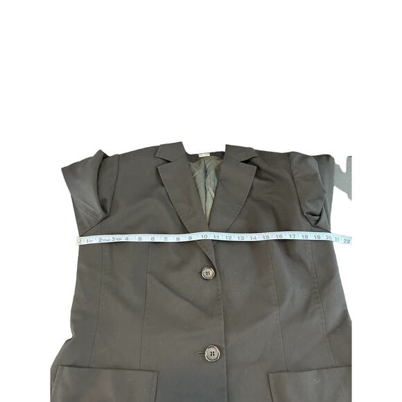 Cinzia Rocca Loro Piana Black Career Office Office Wool Blend Blazer Size 14 - Picture 10 of 12